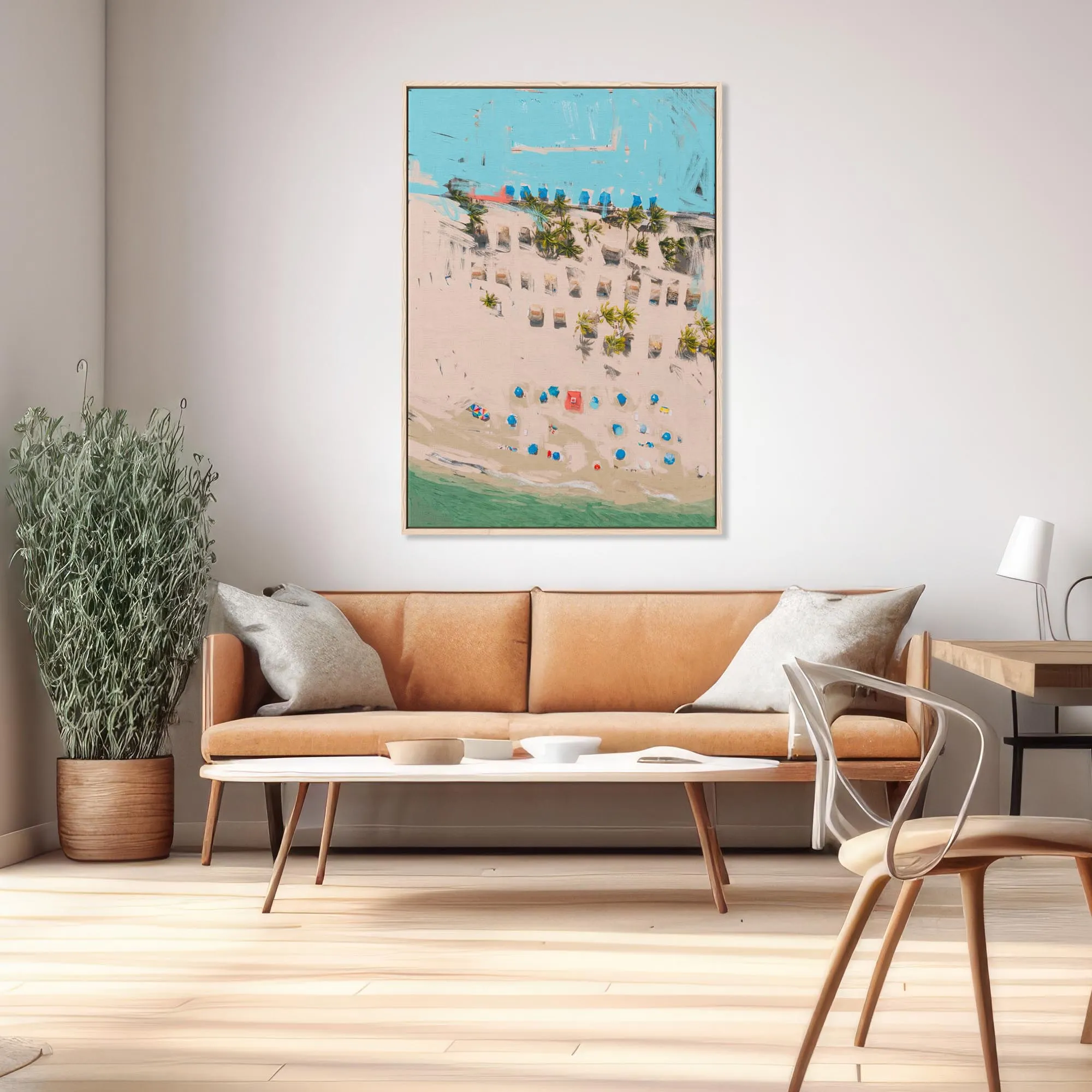 Abstract Beige 3 Framed Canvas