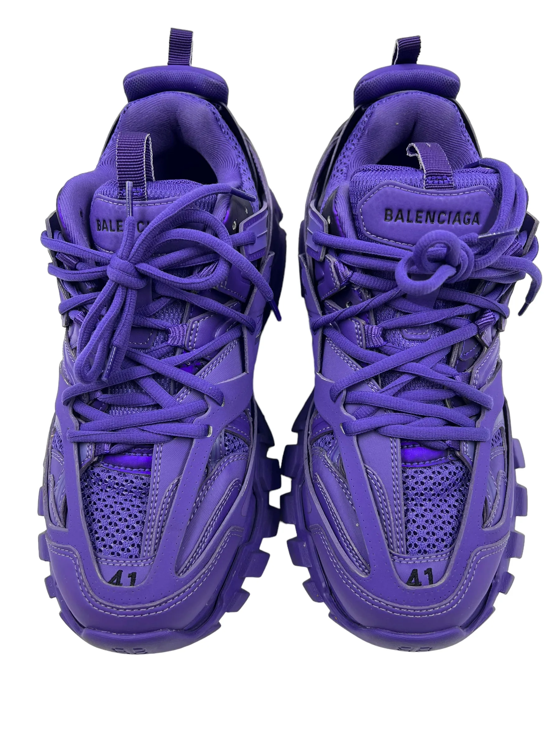 Balenciaga Size 41 Purple Leather Track Sneakers