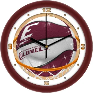 Eastern Kentucky Wall Clock - Basketball Slam Dunk