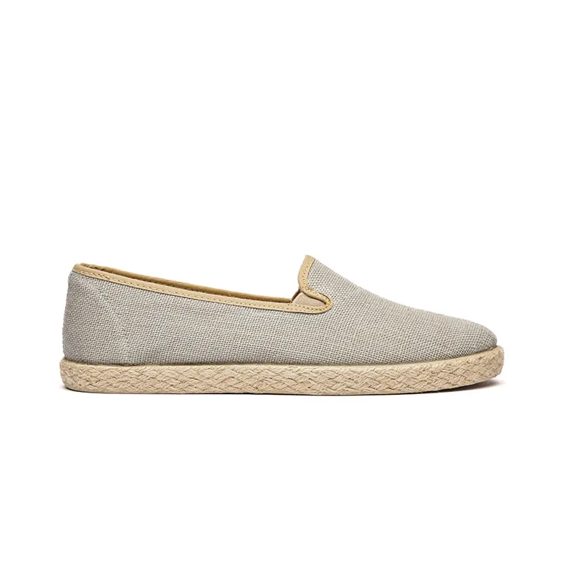 Linen Yute Slip-on Sneakers In Light Grey