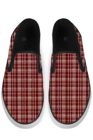 Maroon Black Slip On Sneakers - x