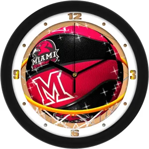 Miami Ohio Wall Clock - Basketball Slam Dunk