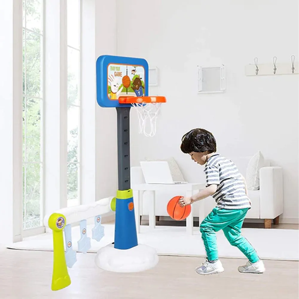 (Net) 2 in 1 Cartoon Basketball Hoop Set - Fun Sports Learning for Kids