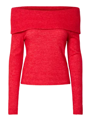 PCRIKO Knit Top - High Risk Red