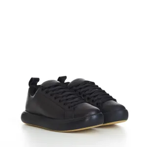 "Pillow" Lace-up Sneakers In Black / Natural Padded Leather