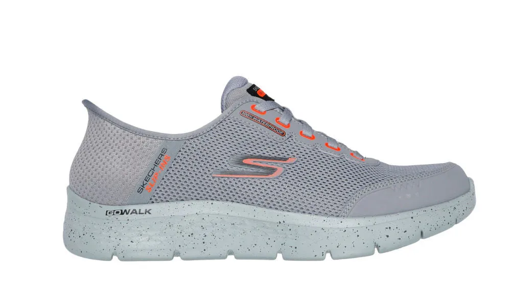 Skechers Mens Slip-ins Go Walk Flex Waterproof Grey Wide