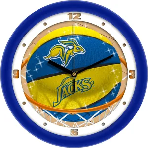 South Dakota State Wall Clock - Basketball Slam Dunk