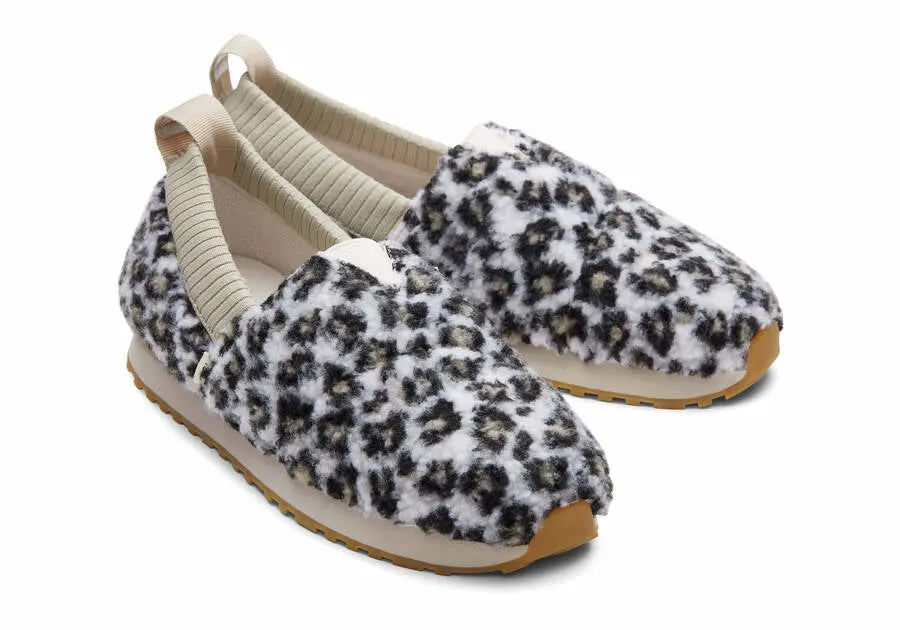 Toms Womens Alpargata Resident Egret Snow Leopard Fleece