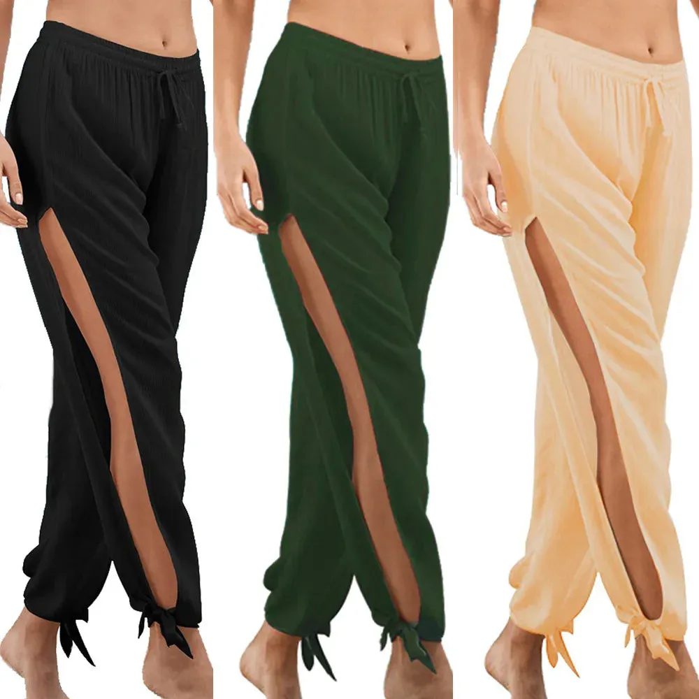 Trendy High Slit Yoga Pants