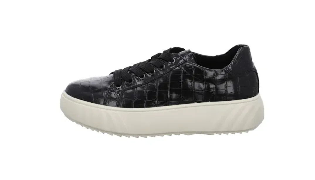 WOMEN'S ARA MIKKY PLATFORM SNEAKER | BLACK CROCO PRINT